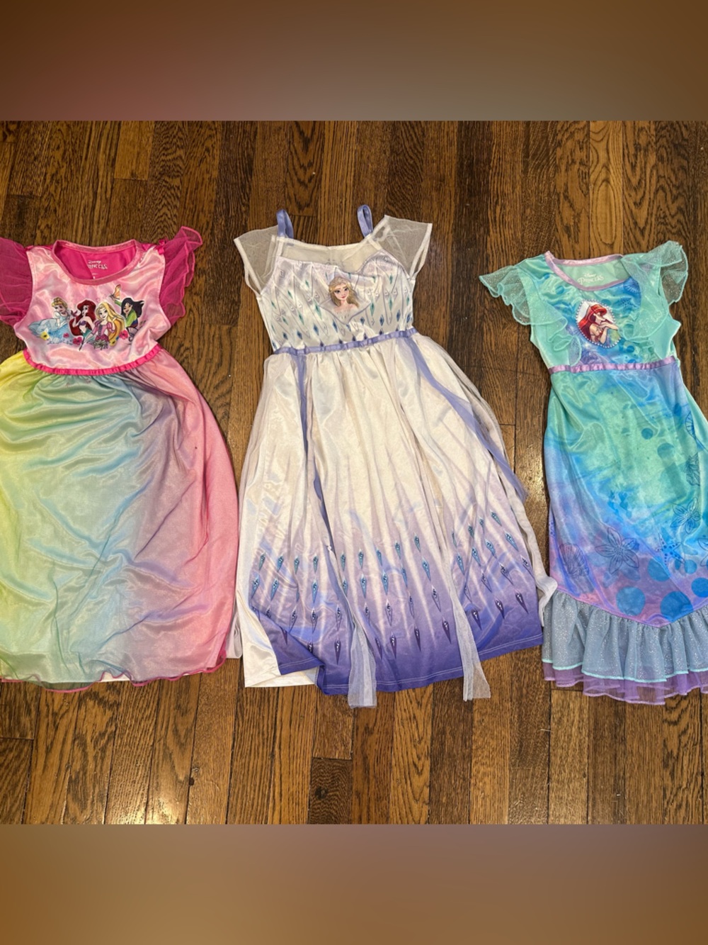Disney Girls Pajama Nightgowns Set - Pink, Rainbow, White, Purple, Teal